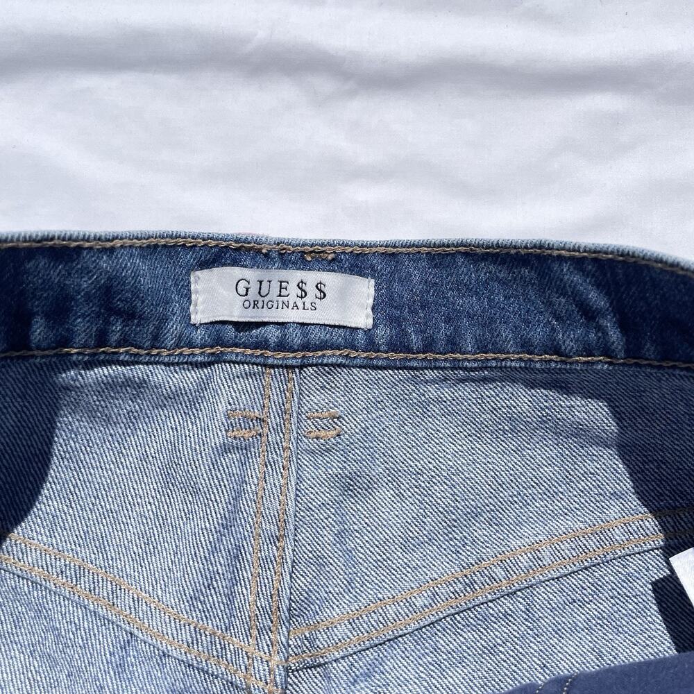 Vintage GUE$$ Originals Blue Jean Denim Shorts Womens 27 Pastel Guess - Picture 5 of 6